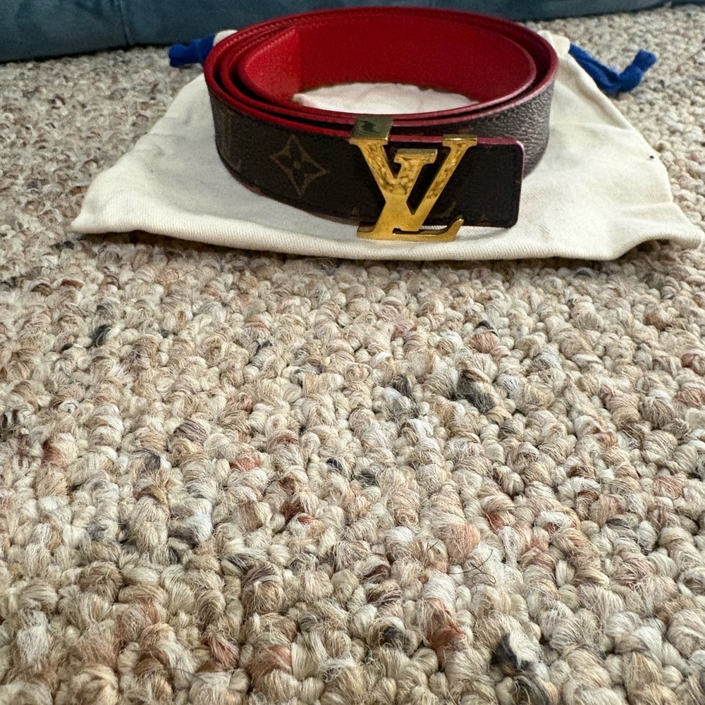Louis Vuitton Monogram Belt with Gold Buckle - Picture 2 of 3